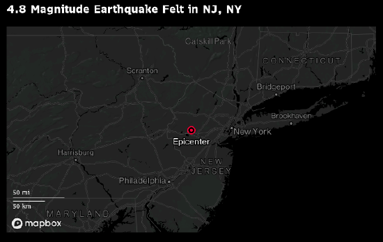大纽约地区遭遇140年来最大地震 空中交通出现中断
